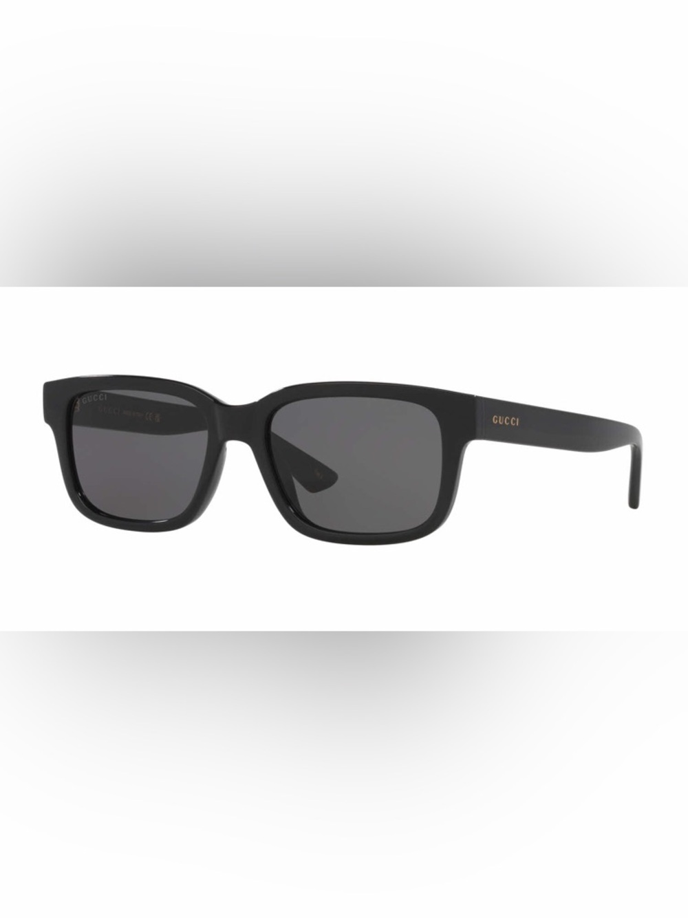 Gucci Men's Black Square Sunglasses with Dark Lenses